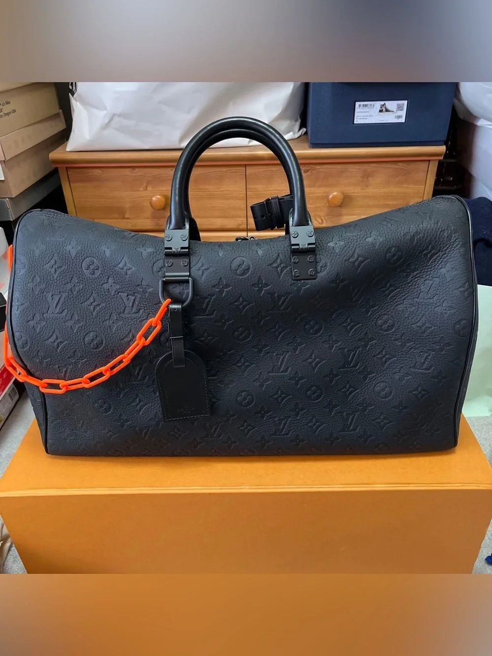 L***v* Black Monogram Duffel Bag